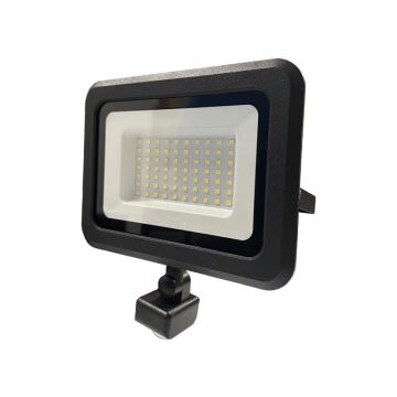 LED Venkovní reflektor se senzorem LED/50W/230V 4000K IP44 černá