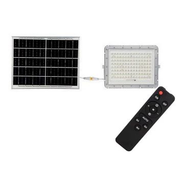LED Venkovní solární reflektor LED/20W/3,2V 4000K bílá IP65 + dálkové ovládání