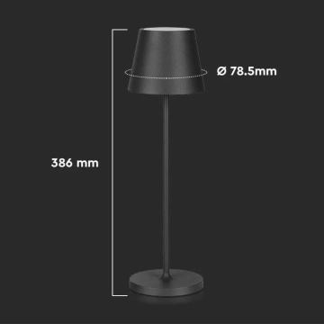 LED Venkovní stmívatelná dotyková dobíjecí stolní lampa LED/2W/230V 4400 mAh IP54 antracit