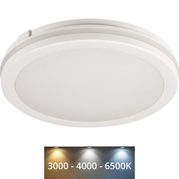 LED Venkovní stropní svítidlo BENO ECO LED/12W/230V 3000/4000/6500K pr. 20 cm IP65 bílá