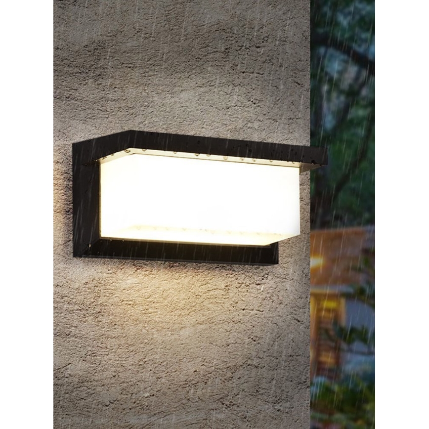 LED Venkovní nástěnné svítidlo s žárovkou se senzorem soumraku NEELY 1xE27/9W/230V IP54 černá