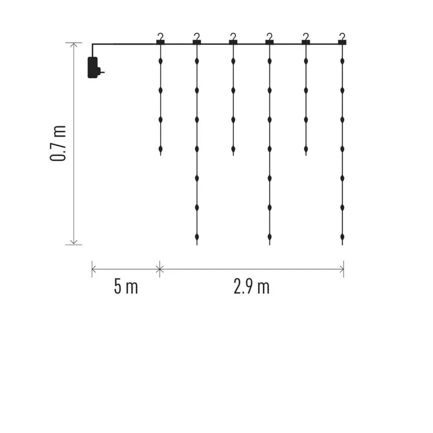 LED Venkovní vánoční řetěz 100xLED/8 funkcí 7,9x0,7m IP44 teplá bílá