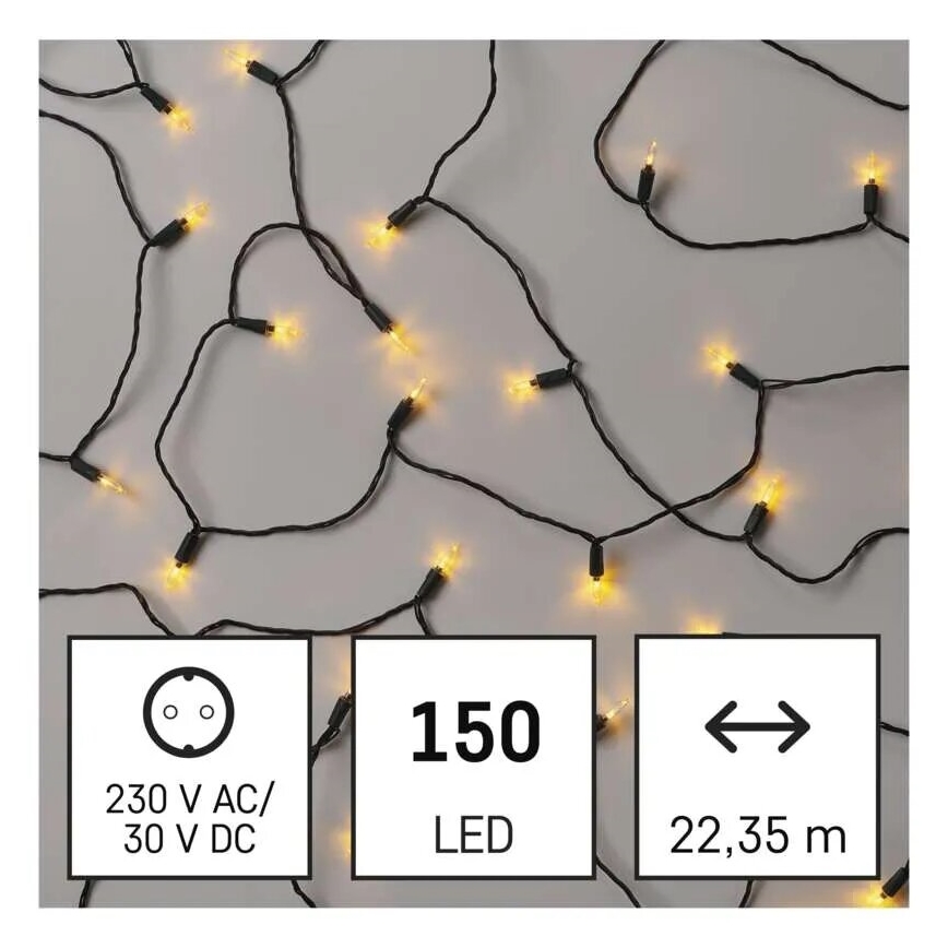 LED Venkovní vánoční řetěz 150xLED/27,35m IP44 vintage