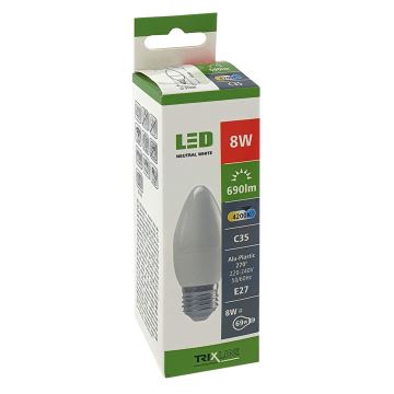 LED Žárovka C35 E27/8W/230V 4200K