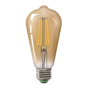 LED Žárovka CLASIC AMBER ST64 E27/10W/230V 2200K - Brilagi