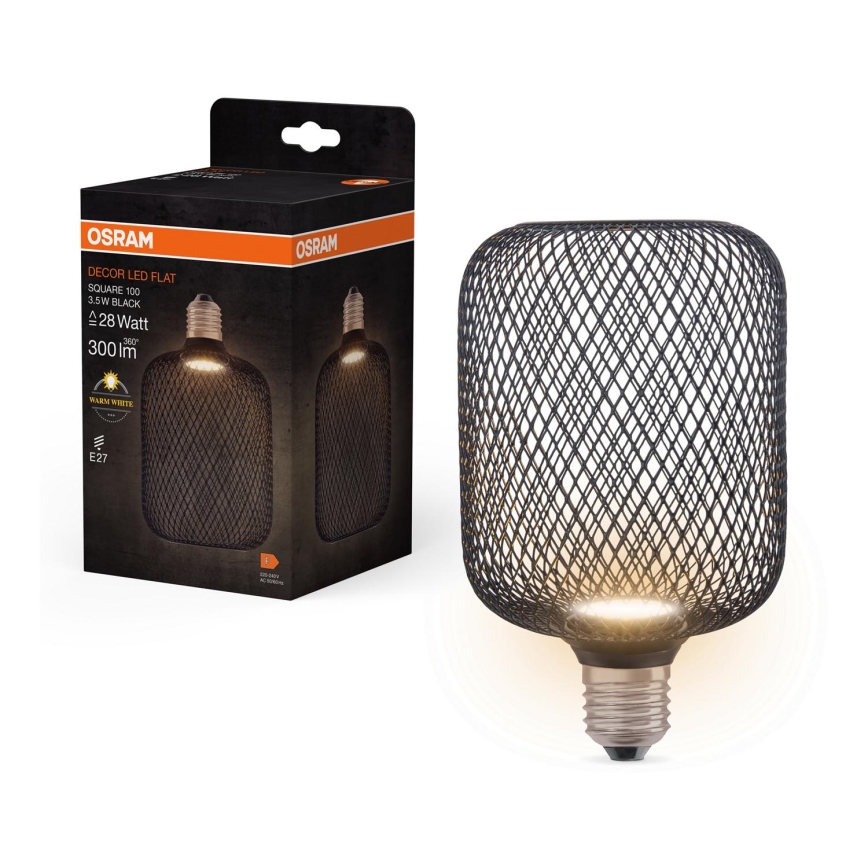 LED Žárovka DECOR FLAT E27/3,5W/230V 2700K černá - Osram