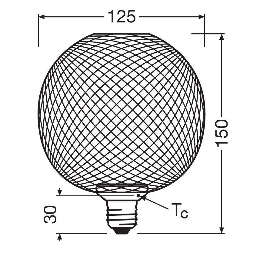 LED Žárovka DECOR FLAT G125 E27/3,5W/230V 2700K černá - Osram