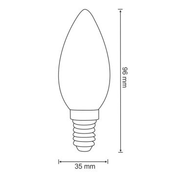 LED Žárovka C37 E14/4W/230V 3000K