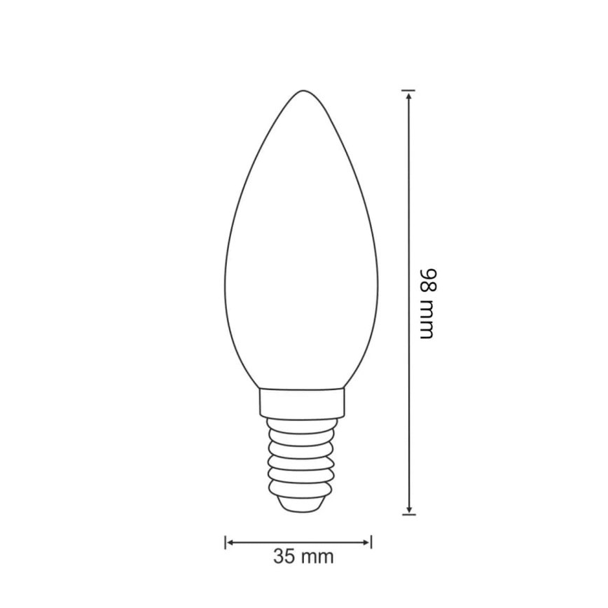 LED Žárovka FILAMENT C37 E14/2W/230V 3000K