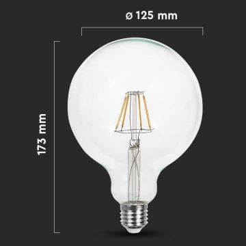 LED Žárovka FILAMENT G125 E27/10W/230V 4000K