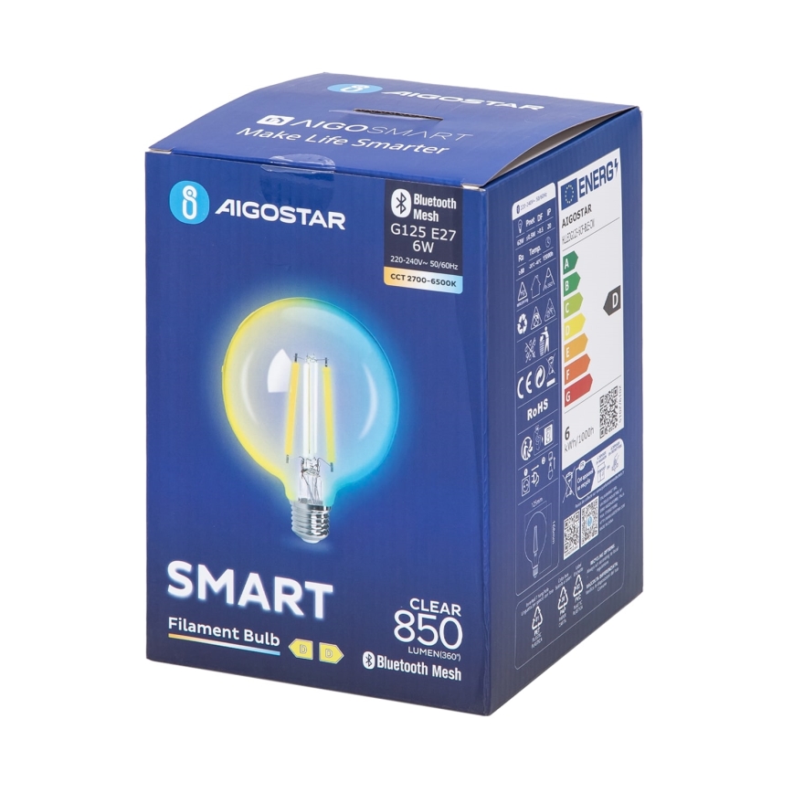 LED Žárovka FILAMENT G125 E27/6W/230V 2700-6500K - Aigostar