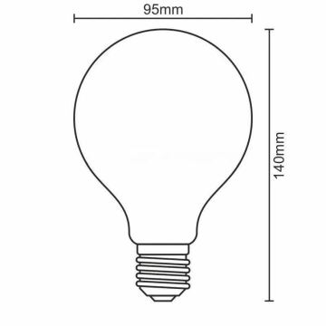 LED Žárovka BÍLÝ FILAMENT G95 E27/13W/230V 3000K