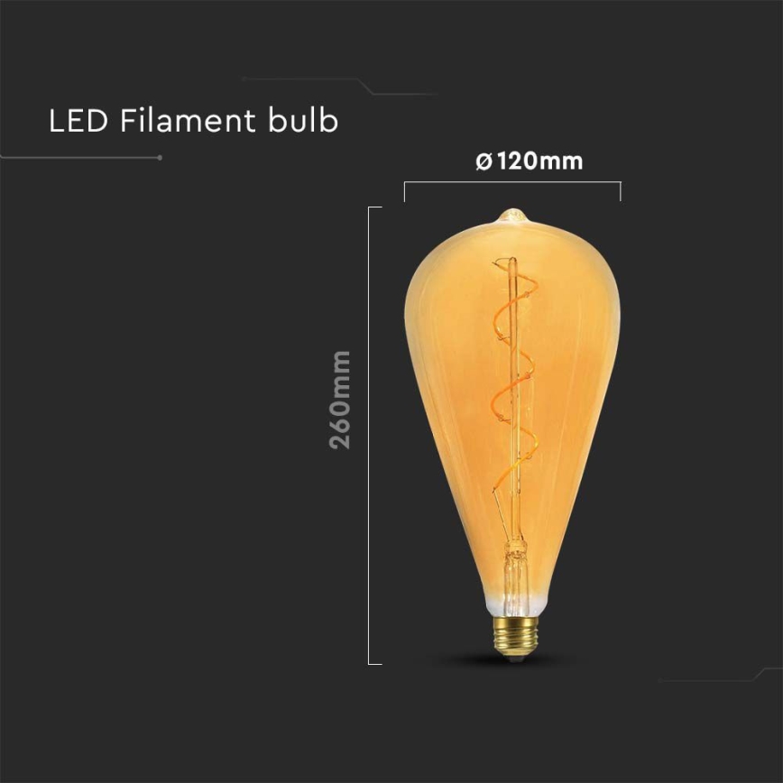 LED Žárovka FILAMENT ST120 E27/4W/230V 2700K