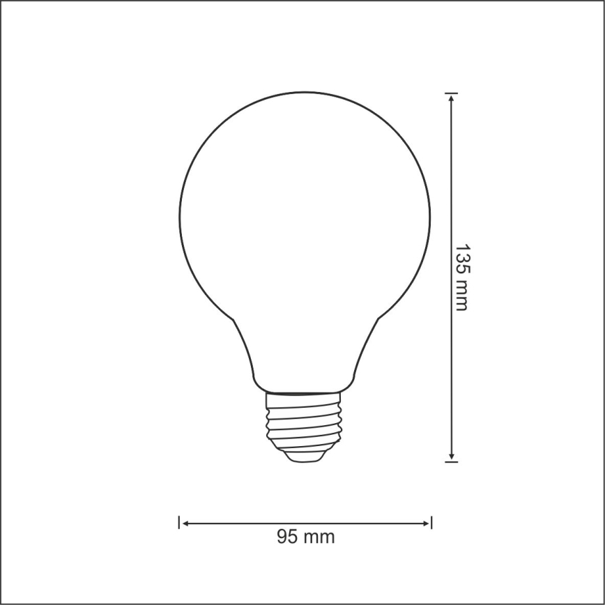 LED Žárovka FILAMENT VINTAGE G95 E27/4W/230V 2000K
