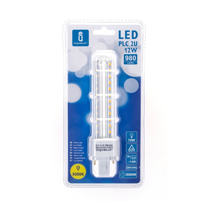 LED Žárovka G24D-3/12W/230V 3000K - Aigostar