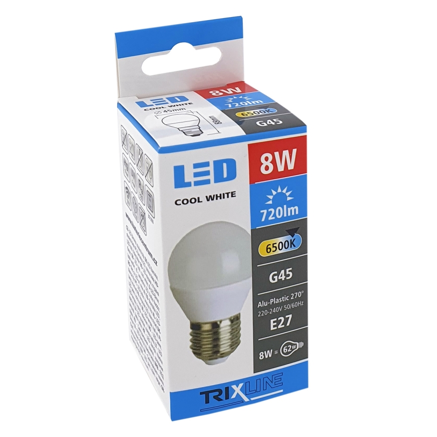 LED Žárovka G45 E27/8W/230V 6500K