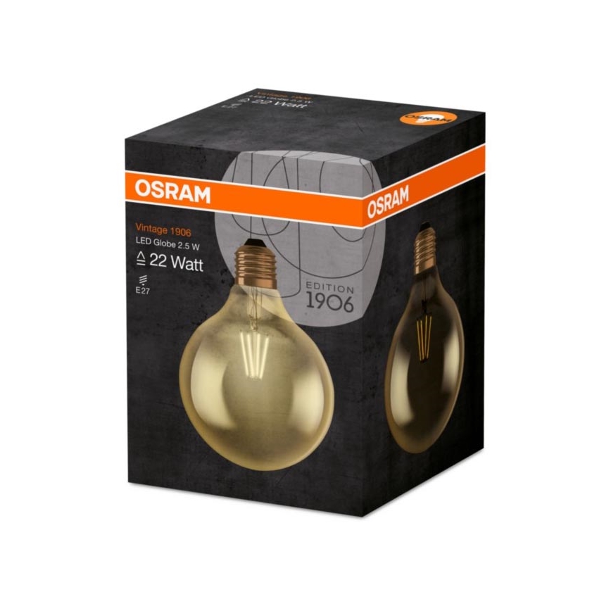 LED Žárovka GLOBE E27/2,5W/230V 2400K - Osram