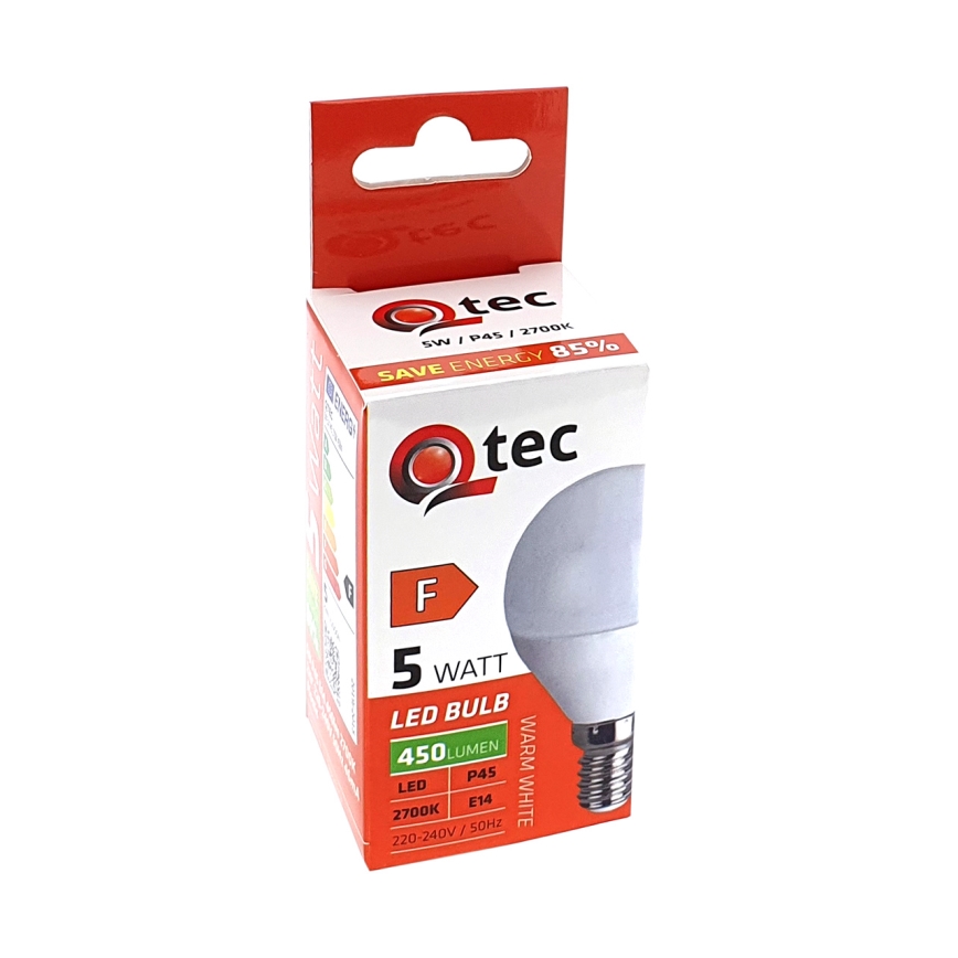 LED Žárovka Qtec P45 E14/5W/230V 2700K