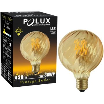 LED Žárovka VINTAGE AMBER G95 E27/4W/230V 2700K