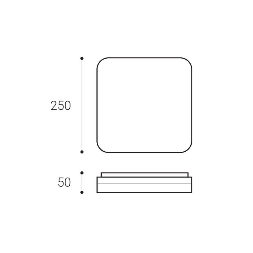 LED2 - LED Stropní svítidlo SQUARE LED/12W/230V IP54 3000/4000/5700K