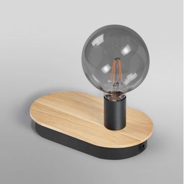 Ledvance - Dotyková stolní lampa s USB konektorem DECOR WOOD 1xE27/8W/230V gumovník