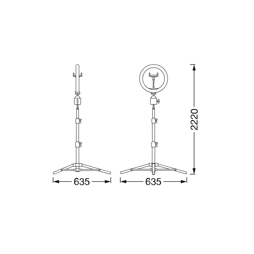 Ledvance - LED Stmívatelná stojací lampa se stojanem a držákem pro vlogování LED/6W/USB 3000/4000/6500K
