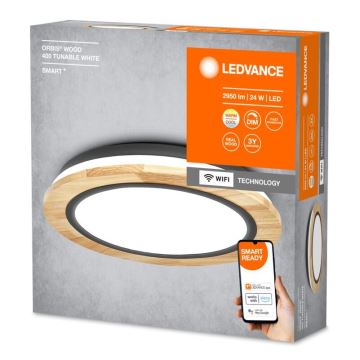 Ledvance - LED Stmívatelné stropní svítidlo SMART+ ORBIS WOOD LED/24W/230V 2700-6500K dub Wi-Fi