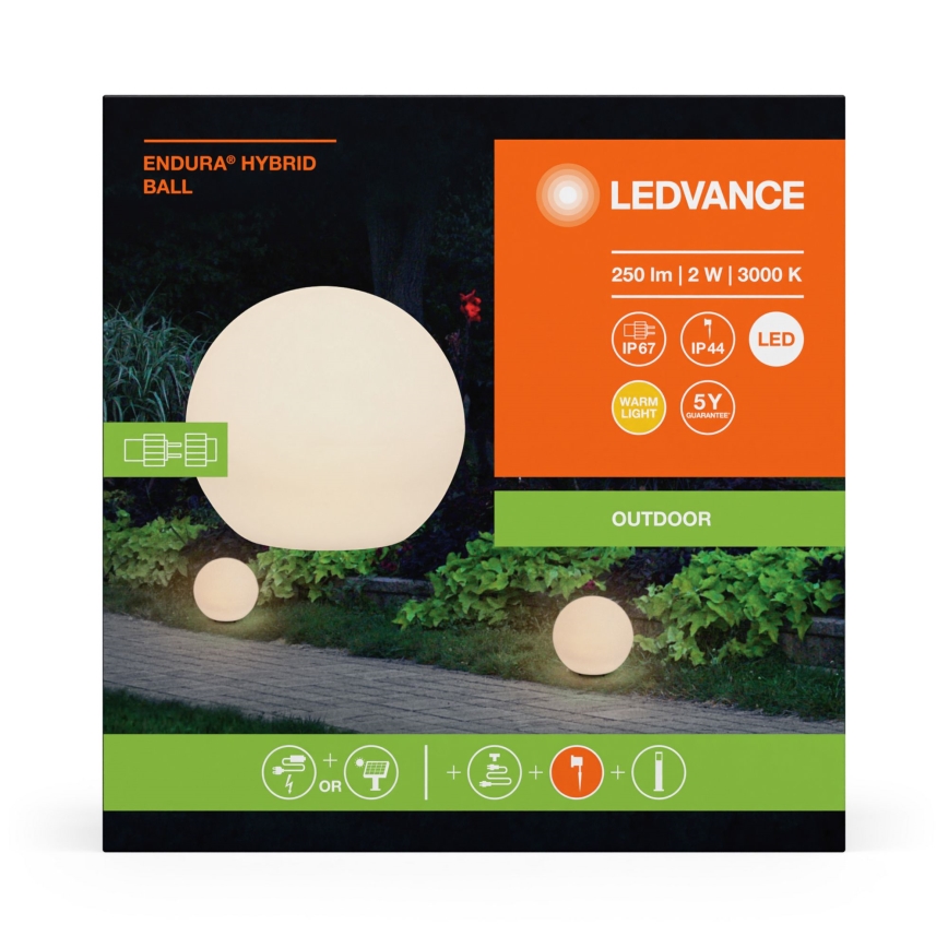 Ledvance - LED Venkovní lampa ENDURA HYBRID BALL LED/2W/12V IP44