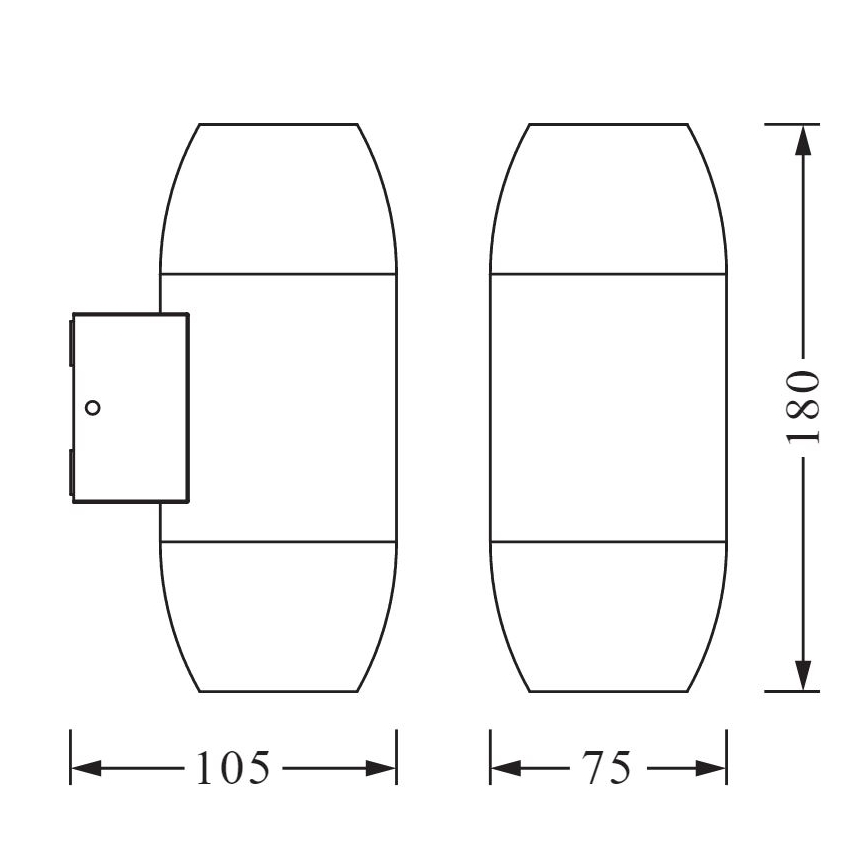 Ledvance - Venkovní nástěnné svítidlo CANNON 2xGU10/35W/230V IP44