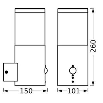 Ledvance - Venkovní nástěnné svítidlo se senzorem EBRO 1xE27/20W/230V IP44