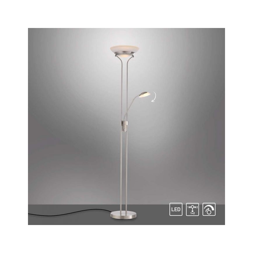 Leuchten Direkt 11730-55 - LED Stmívatelná stojací lampa ZAHARA LED/16W/230V + LED/5W