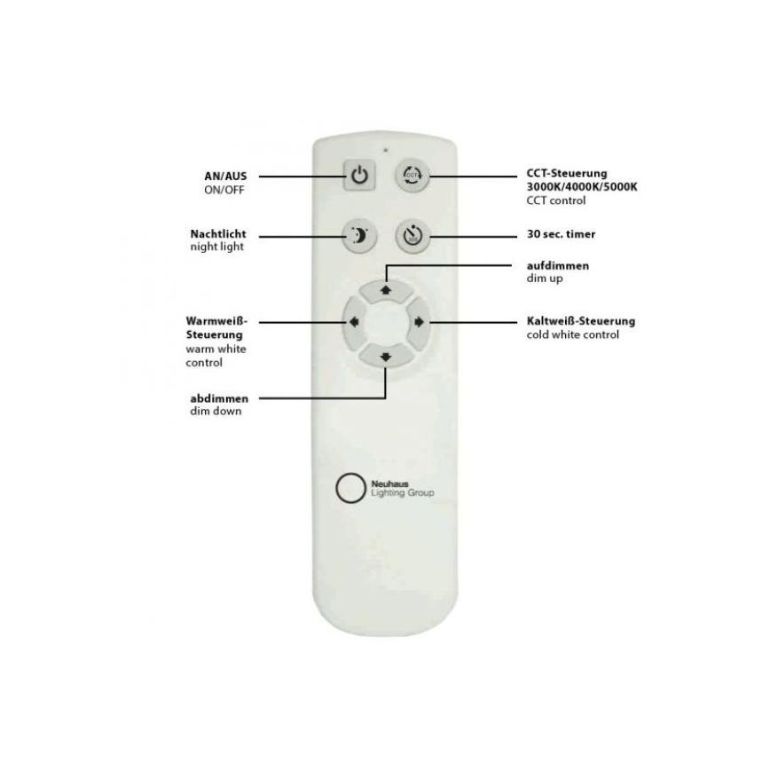 Leuchten Direkt 14227-16 - LED Stmívatelné stropní svítidlo JONAS LED/22W/230V 3000-5000K + dálkové ovládání