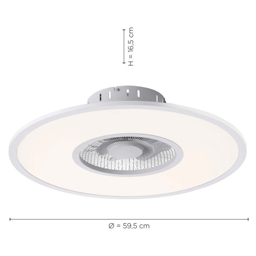 Leuchten Direkt 14642-16 - LED Stmívatelné stropní svítidlo s ventilátorem FLAT-AIR LED/32W/230V + dálkové ovládání