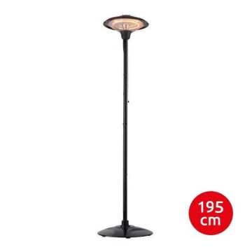 Leuchten Direkt 99500-18 - Venkovní topné těleso GLOW 750-1500W/230V 1,95 m IP34 černá