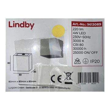 Lindby - LED Nástěnné svítidlo QUASO LED/4W/230V