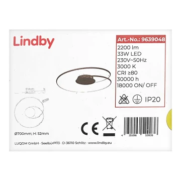 Lindby - LED Stropní svítidlo JOLINE LED/33W/230V