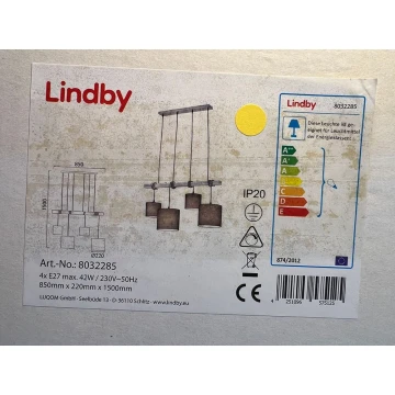 Lindby - Lustr na lanku RUKAIA 4xE27/42W/230V