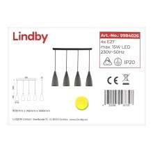 Lindby - Lustr na lanku SANNE 4xE27/15W/230V