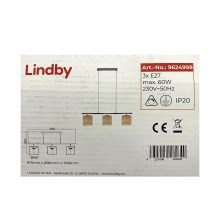 Lindby - Lustr na lanku ZALIA 3xE27/60W/230V