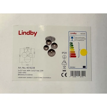 Lindby - Lustr na tyči ROBYN 2xE27/40W/230V + 2xE27/25W/230V