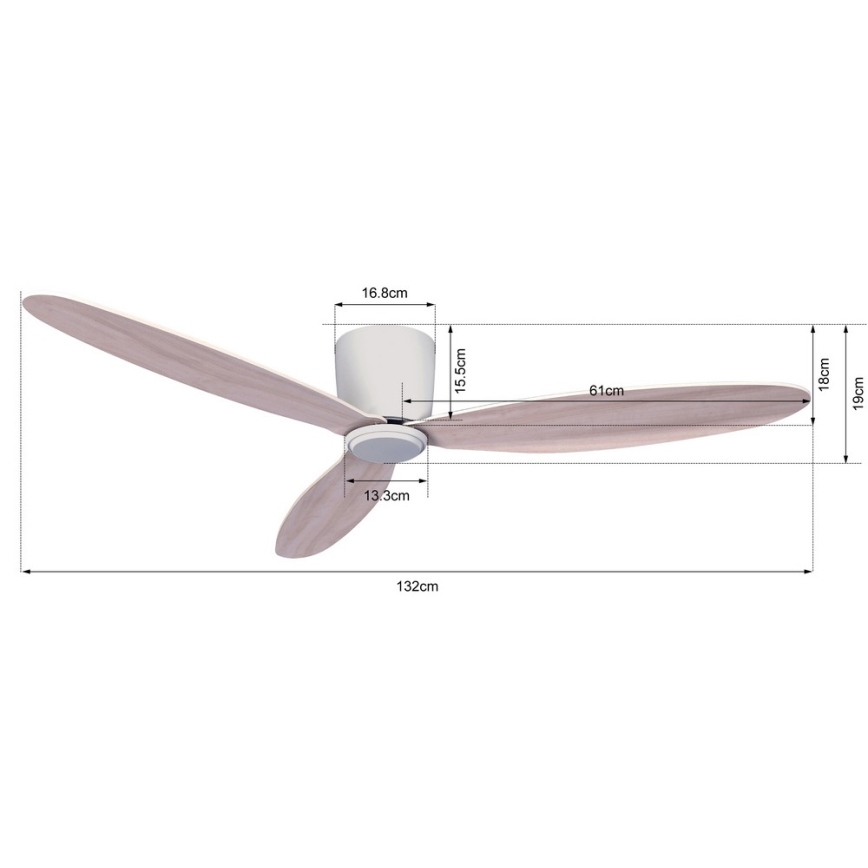 Lucci air 210518 - Stropní ventilátor AIRFUSION RADAR bílá/dřevo + dálkové ovládání