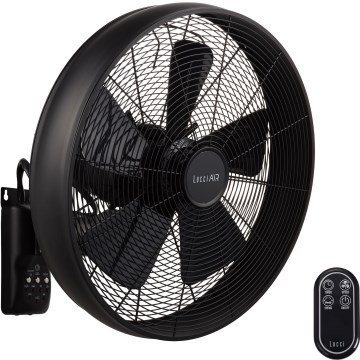 Lucci air 213124 - Nástěnný ventilátor BREEZE 55W/230V černá pr. 46 cm + dálkové ovládání