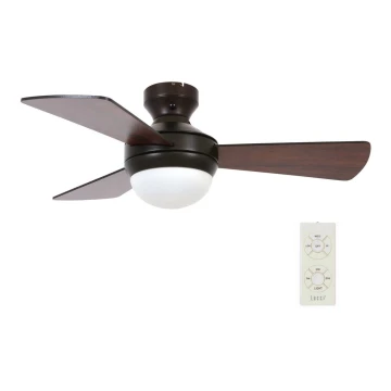 Lucci Air 512311 - Stropní ventilátor AIRLIE HUGGER 2xE27/15W/230V dřevo/hnědá + dálkové ovládání