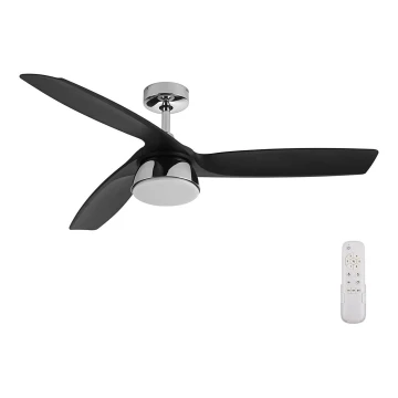 Lucci air 513072 - LED Stmívatelný stropní ventilátor BRONX LED/18W/230V 3000/4000/6000K černá/chrom + dálkové ovládání