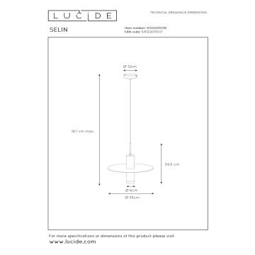 Lucide 03322/01/30 - Lustr na lanku SELIN 1xGU10/35W/230V černá