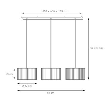 Lucide 03429/03/30 - Lustr na lanku MAGIUS 3xE27/40W/230V bambus