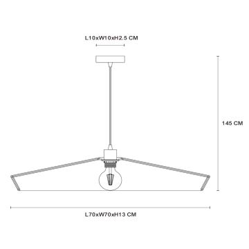 Lucide 10413/70/72 - Lustr na lanku YUNKAI 1xE27/60W/230V pr. 70 cm hnědá