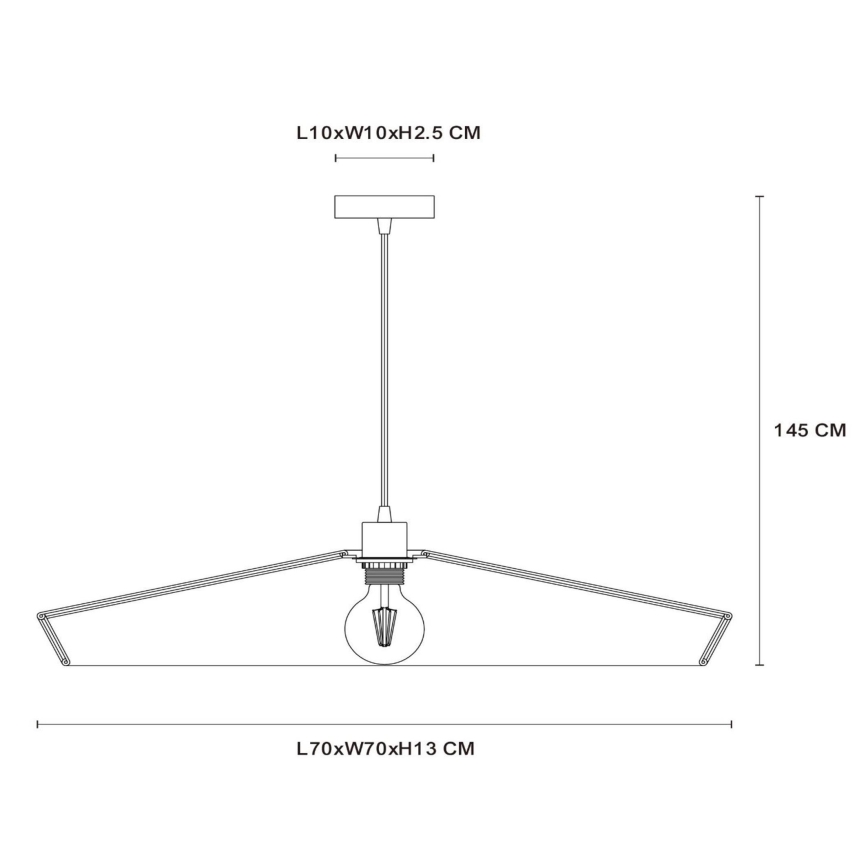 Lucide 10413/70/72 - Lustr na lanku YUNKAI 1xE27/60W/230V pr. 70 cm hnědá