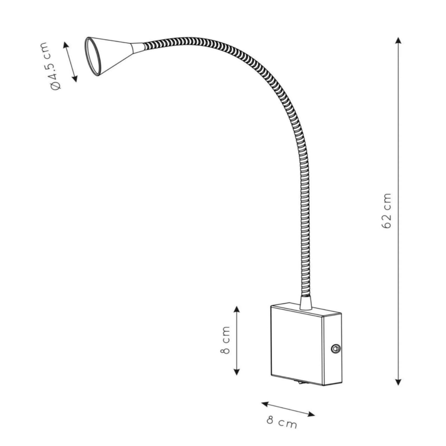 Lucide 18293/03/30 - LED Flexibilní lampička BUDDY LED/3W/230V černá