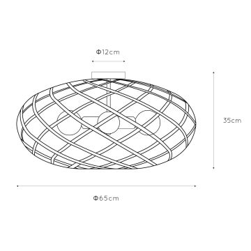 Lucide 21117/65/30 - Stropní svítidlo WOLFRAM 3xE27/60W/230V černá